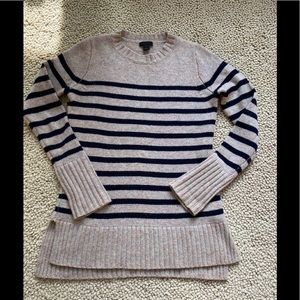 J Crew Striped Cashmere Tunic Sweater